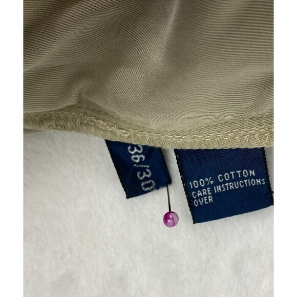 Ralph Lauren Pants Mens Size 36X30 Beige Straight Leg Flat Front 100% Cotton - Picture 14 of 15